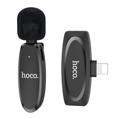 Беспроводной петличный микрофон HOCO L15 Lightning черный