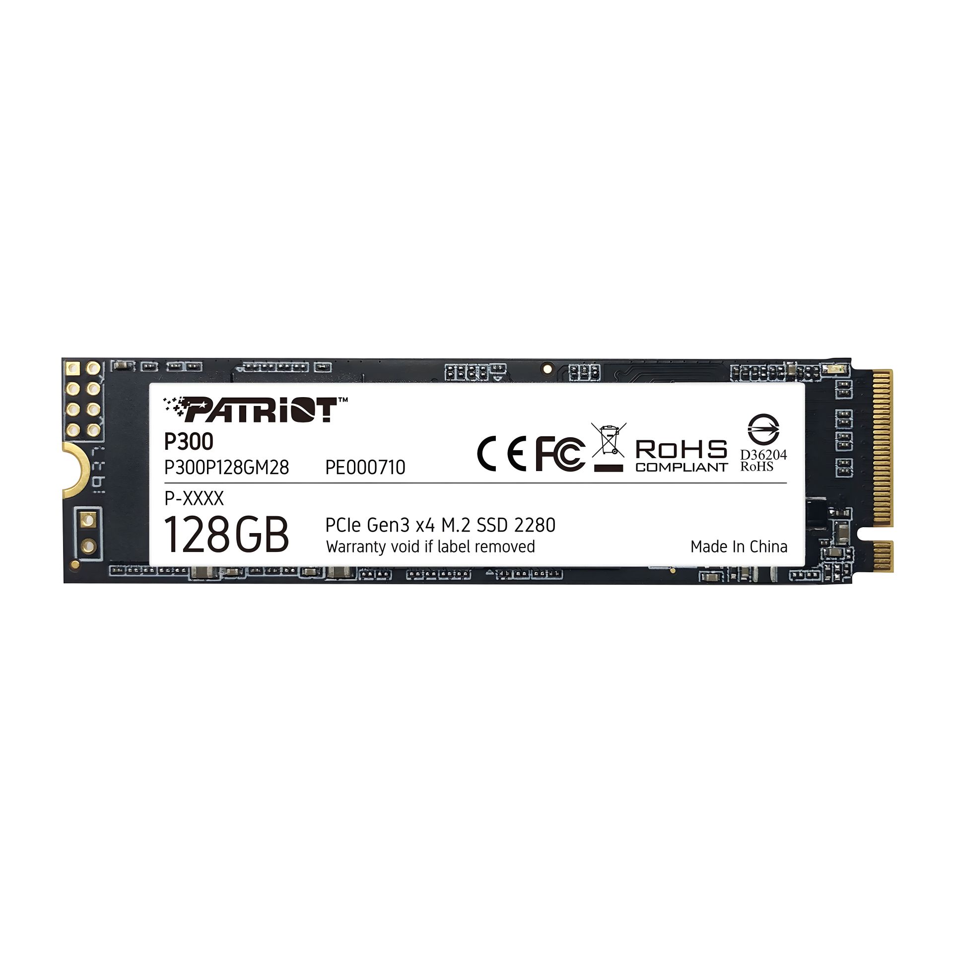 Patriot SSD M.2 P300 128GB NVMe 2280 PCIe 3.0 3D TLC Patriot SSD M.2 P300 128GB NVMe 2280 PCIe 3.0 3D TLC