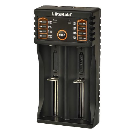 LiitoKala Lii-202 сетевое зарядное устройство для аккумуляторов 18650/AA/AAA и других, 2 слота