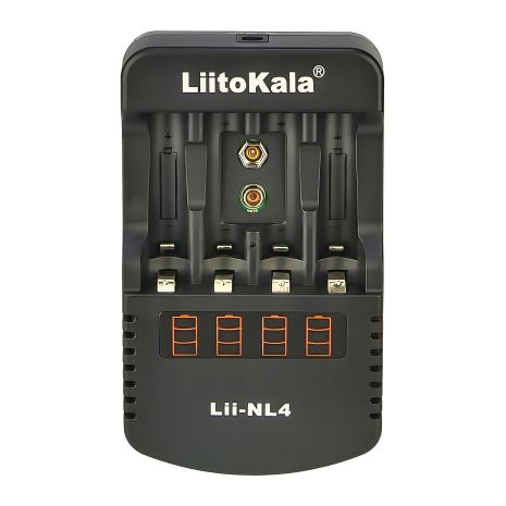 LiitoKala Lii-NL4 сетевое зарядное с тестером для аккумуляторов 18650/AA/AAA и других, 4 слота