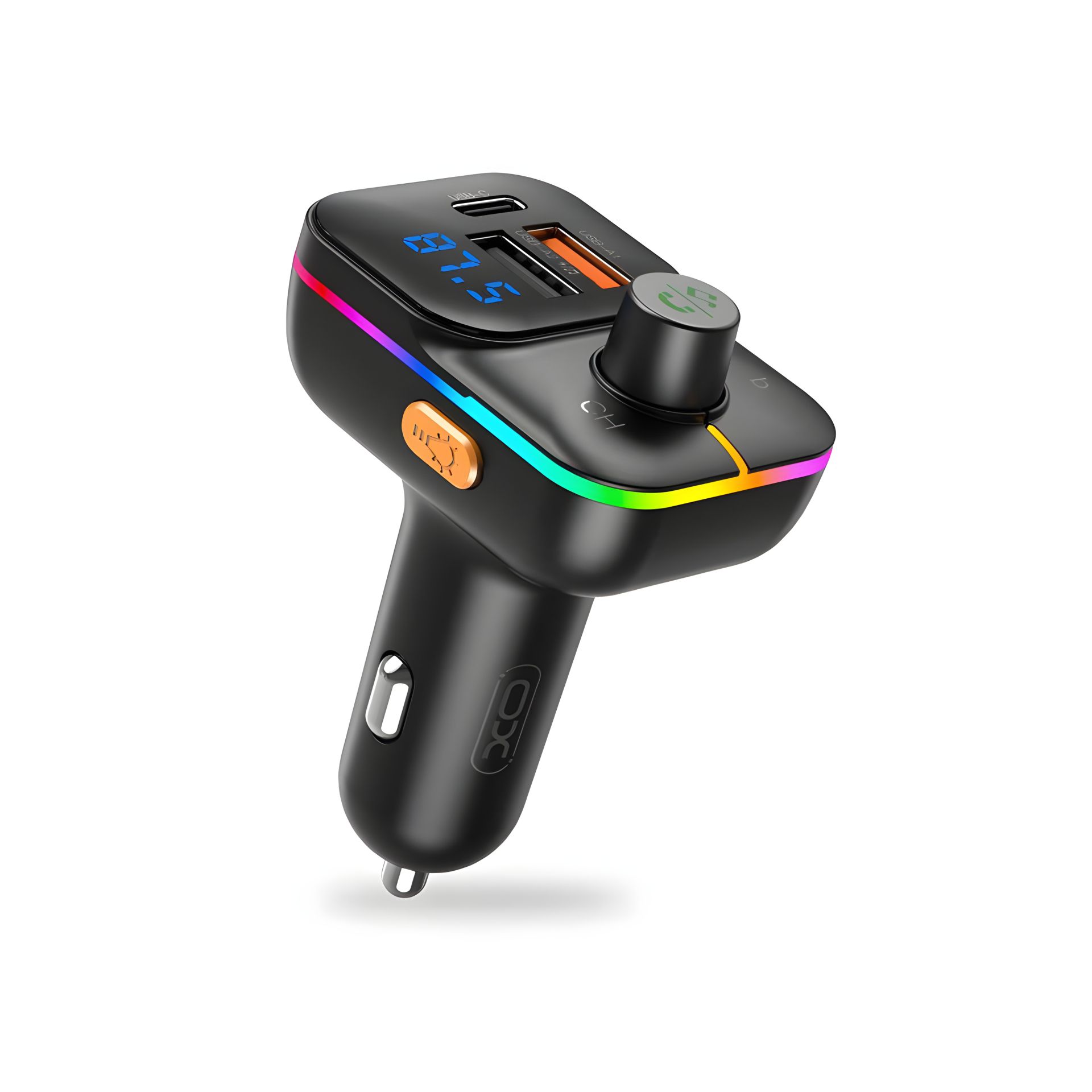 Автомобільний модулятор XO BCC09 Smart Bluetooth MP3 з TF card slot +PD 25W Car charger Ambient light чорний Автомобільний модулятор XO BCC09 Smart Bluetooth MP3 з TF card slot +PD 25W Car charger Ambient light чорний