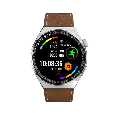 XO J1 смарт-годинник, BT5.1, NFC, IP68, 270mAh, 3d, коричневий, м'ята упаковка