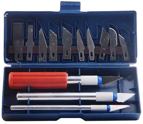 Набір скальпелів Aida A-313 (ніж d=7mm із лезами 6 шт, ніж d=10mm із лезами 4 шт, ніж d=10mm із посиленою рукояткою) - 1