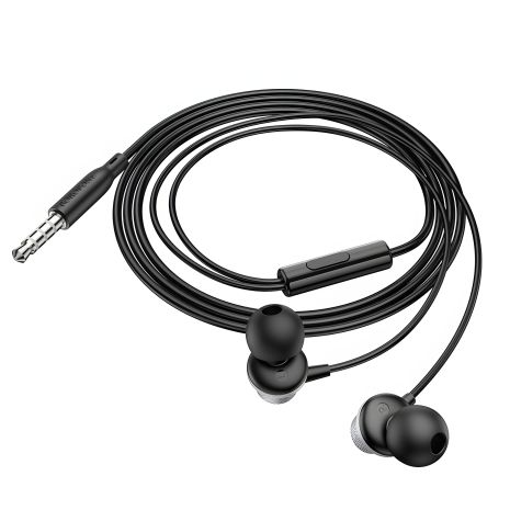 Вакуумные проводные наушники Borofone BM78 с микрофоном серые Jack 3.5