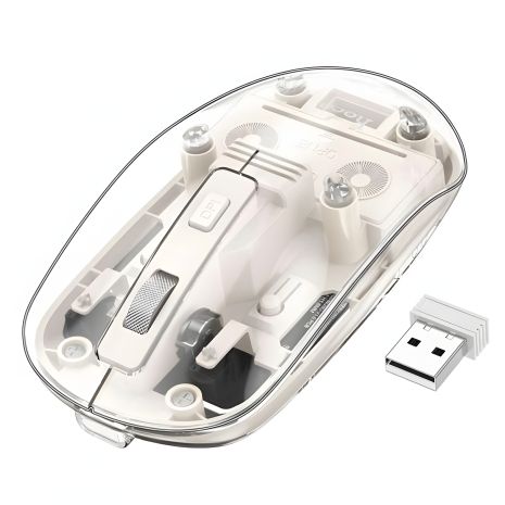 Мышь беспроводная Hoco GM29 |2.4G/BT, 800/1200/1600dpi| космический белый Мышь беспроводная Hoco GM29 |2.4G/BT, 800/1200/1600dpi| космический белый