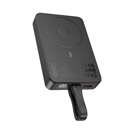 Power bank Hoco Q24 10000mAh 22.5W PD 20W магнітний з бездротовою зарядкою black Power bank Hoco Q24 10000mAh 22.5W PD 20W магнітний з бездротовою зарядкою black