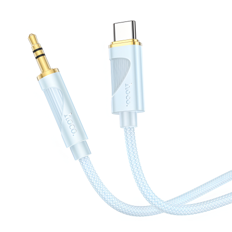 Кабель AUX Type-C to Jack 3.5 1m Hoco UPA30 blue