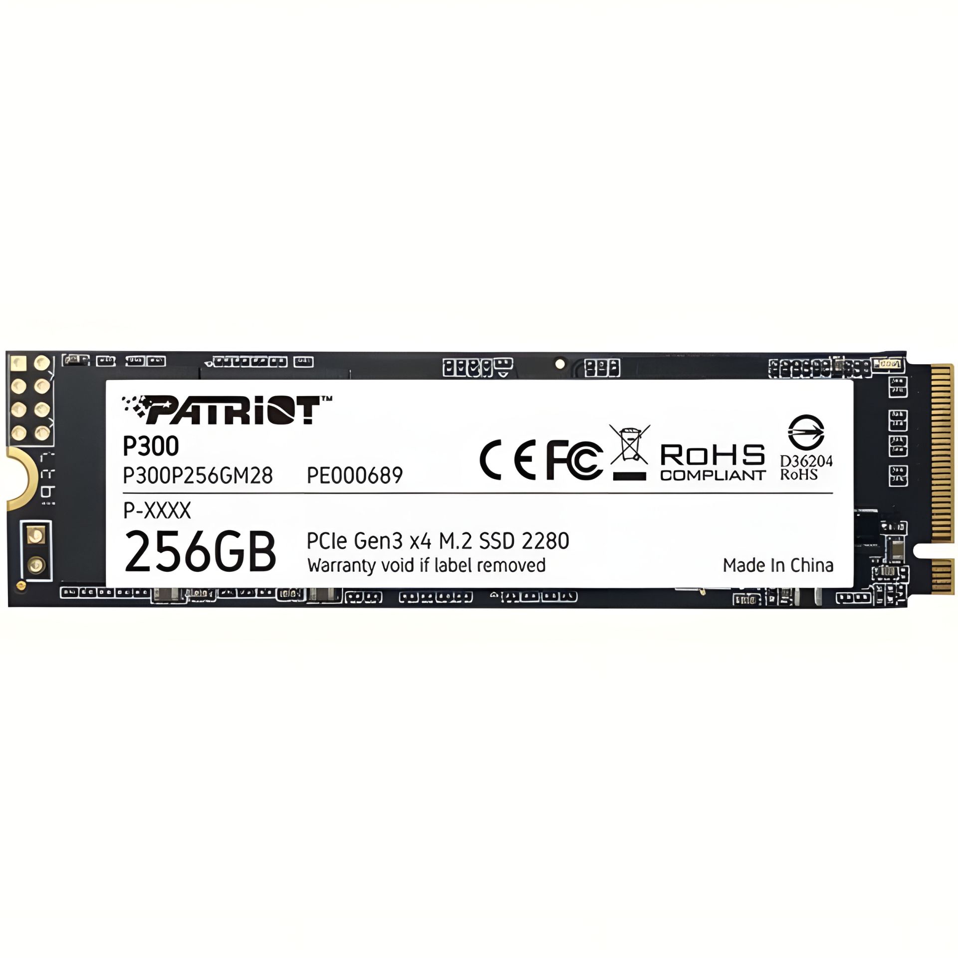 SSD Patriot P300 M.2 256GB NVMe 2280 PCIe 3.0 3D TLC SSD Patriot P300 M.2 256GB NVMe 2280 PCIe 3.0 3D TLC