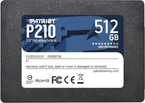 Patriot SSD P210 512GB 2.5" 7mm SATAIII 3D QLC