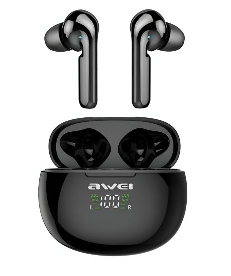 AWEI T15P TWS Bluetooth Earphones IPX5 | BT5.1, 45/390mAh, 7Hrs | Black AWEI T15P TWS Bluetooth Earphones IPX5 | BT5.1, 45/390mAh, 7Hrs | Black