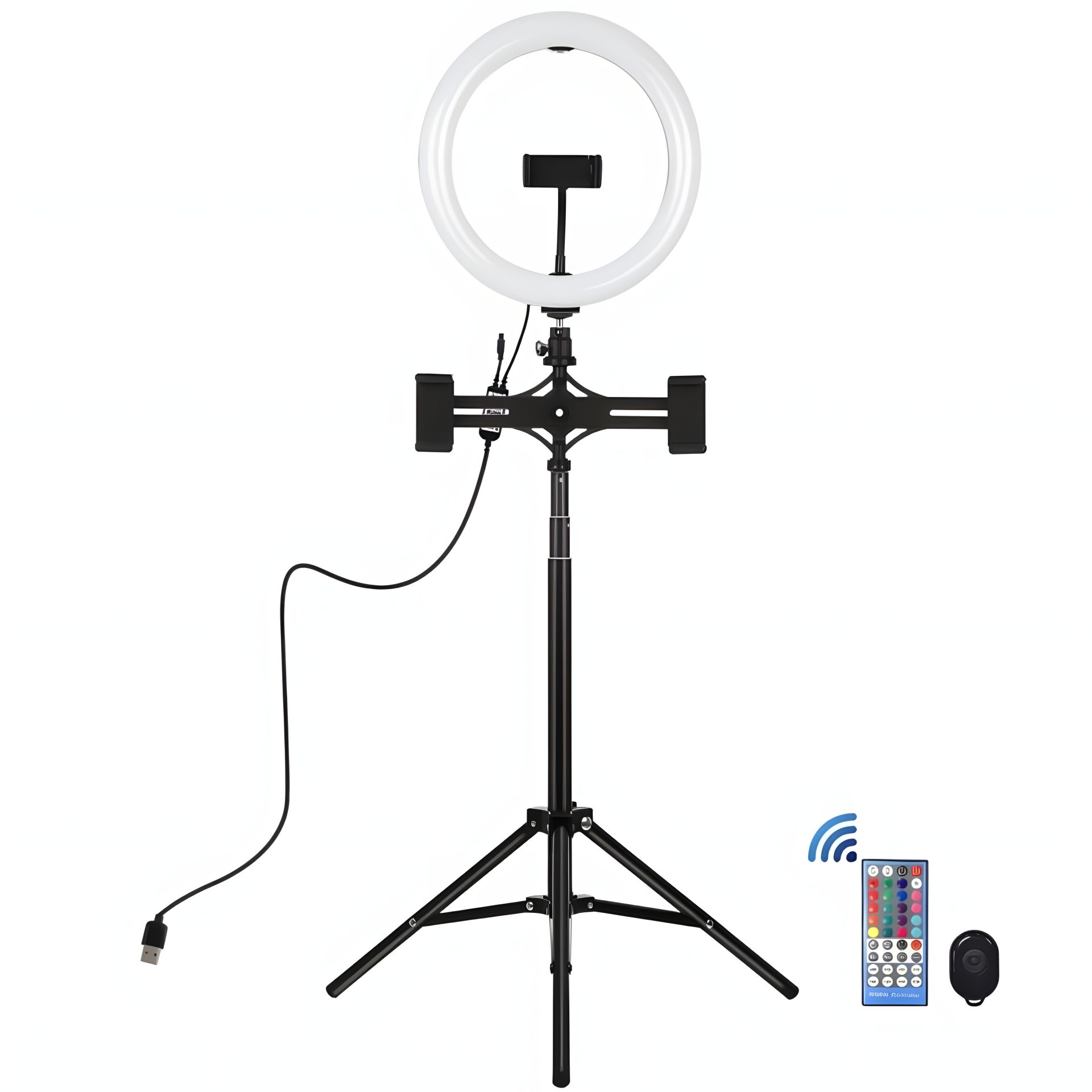 Кольцевая RGBW USB LED лампа Puluz PKT3055B 10.2" + 1.65 м штатив Кольцевая RGBW USB LED лампа Puluz PKT3055B 10.2" + 1.65 м штатив