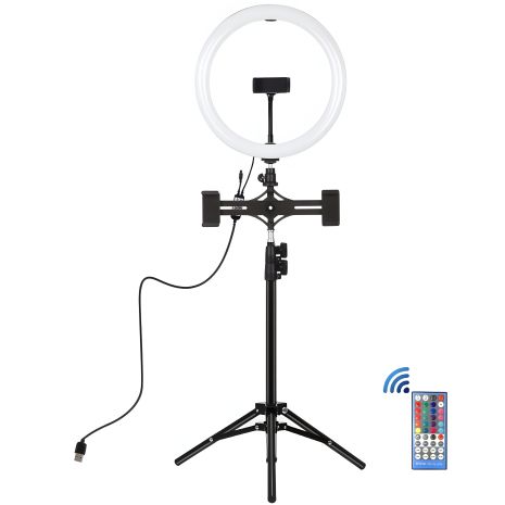 USB LED лампа Puluz PKT3068B 11.8" кільцевого типу + штатив 1.1 м