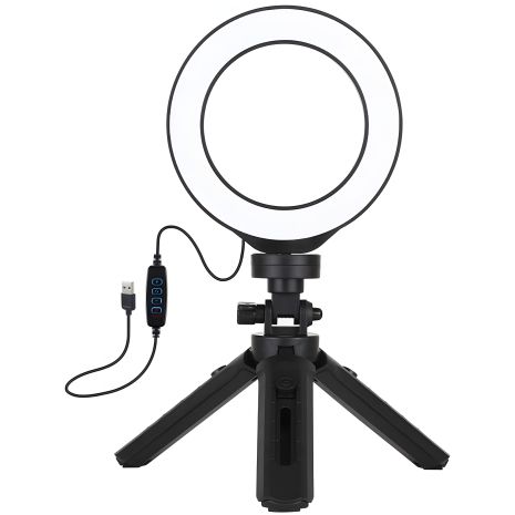 Puluz PKT3058B 4.7" USB LED Ring Light + 12cm Tripod