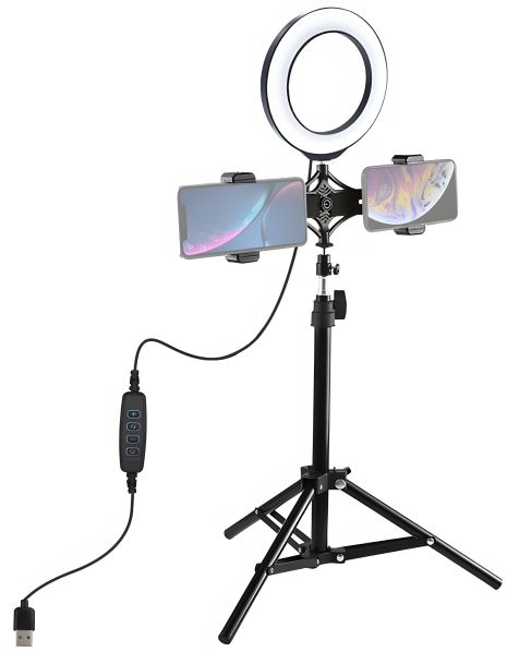 USB кільцева LED лампа Puluz PKT3037 6.2" + штатив 70 см