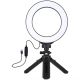 Кольцевая LED лампа USB Puluz PKT3059B 6.2" + настольный штатив