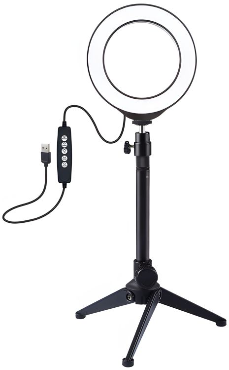 RGBW кільцева USB лампа Puluz PKT3049B 4.7" + настільний штатив
