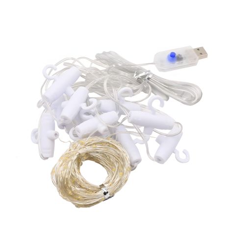 Светодиодная гирлянда штора, теплая белая медная нить, USB, 3x2 м, 8 режимов, с пультом Светодиодная гирлянда штора, теплая белая медная нить, USB, 3x2 м, 8 режимов, с пультом