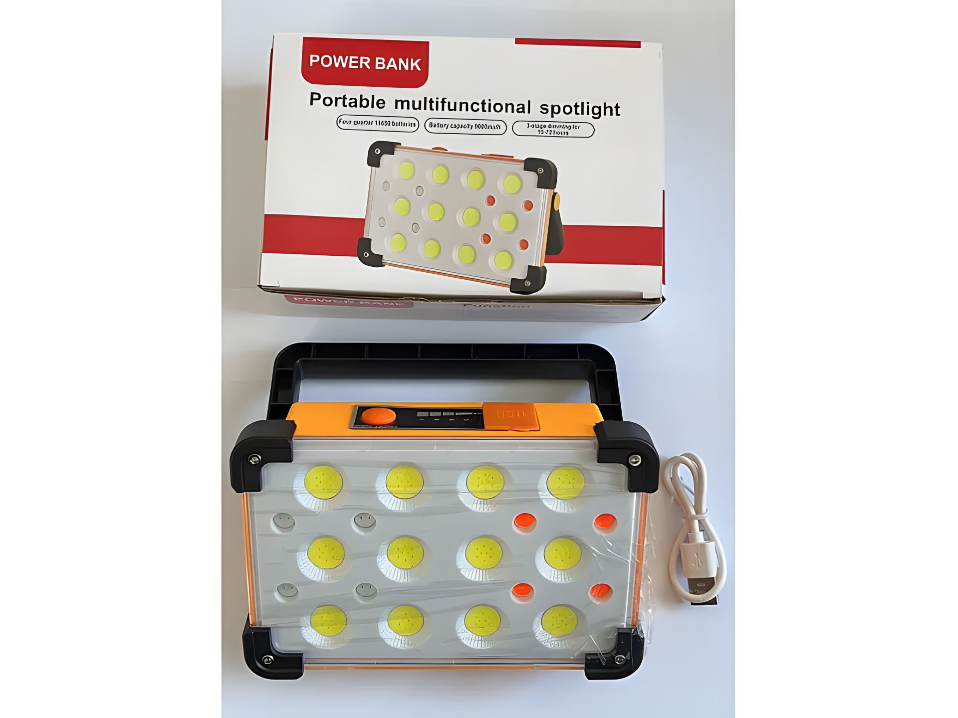 Ліхтарик LED 12 Solar 9000mAh, жовтий Ліхтарик LED 12 Solar 9000mAh, жовтий