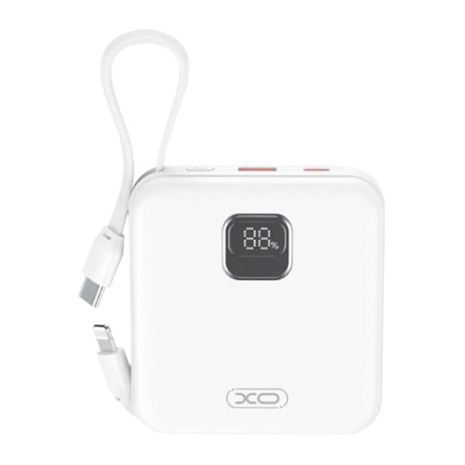 Power Bank XO PR235 22.5W with built-in iP and TYPE-C cable 10000 mAh Білий Power Bank XO PR235 22.5W with built-in iP and TYPE-C cable 10000 mAh Білий