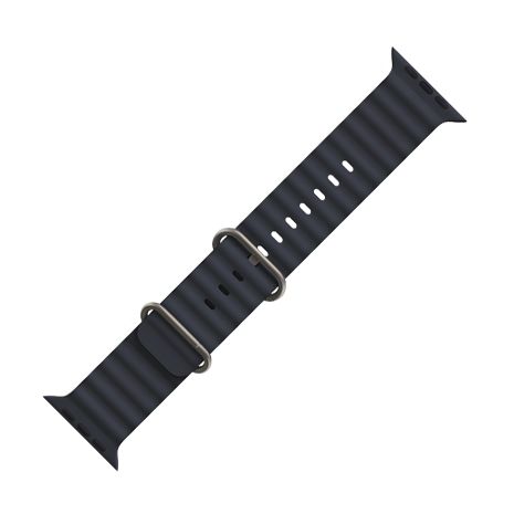 Силиконовый ремешок Hoco iWatch WA12 marine двойная застежка 42/44/45/49mm полночный синий Силиконовый ремешок Hoco iWatch WA12 marine двойная застежка 42/44/45/49mm полночный синий