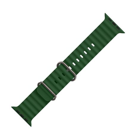 Силіконовий ремінець Hoco iWatch WA12 marine double buckle 42, 44, 45, 49mm, кольору alfalfa Силіконовий ремінець Hoco iWatch WA12 marine double buckle 42, 44, 45, 49mm, кольору alfalfa