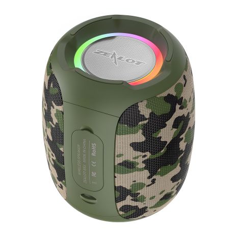 Колонка ZEALOT S53 TWS Bluetooth Портативная с LED камуфляжно-зеленая подсветка Колонка ZEALOT S53 TWS Bluetooth Портативная с LED камуфляжно-зеленая подсветка
