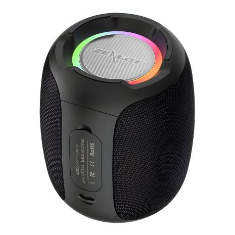 Колонка ZEALOT S53 TWS Bluetooth Портативная с LED черная подсветка