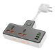 Удлинитель HOCO Reise 2-position expansion socket AC12A |3USB/Type-C, PD/QC, 30W/10A| черный