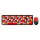 ТВольф миша і клавіатура TF350 Colorful, бездротова, 2.4G, 800-1600DPI, чорний/червоний