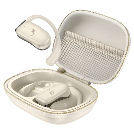 Відкриті TWS навушники Hoco EA2, BT5.3, 60/390mAh, 6h, milky white
