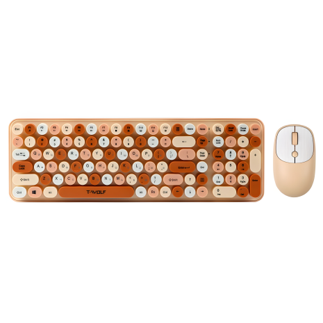 Молочна миша та клавіатура TWolf TF350 Colorful, бездротова, 2.4G, 800-1600DPI Молочна миша та клавіатура TWolf TF350 Colorful, бездротова, 2.4G, 800-1600DPI