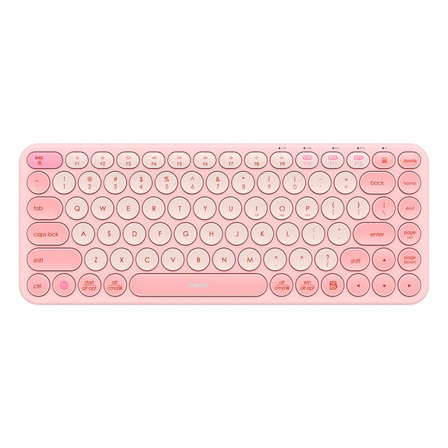 Клавиатура Baseus K01A Wireless Tri-Mode Keyboard |2.4G/BT1+BT2, 2xAAA Battery| pink Клавиатура Baseus K01A Wireless Tri-Mode Keyboard |2.4G/BT1+BT2, 2xAAA Battery| pink