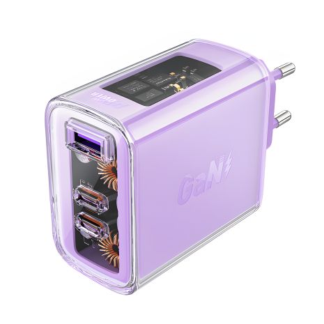 Мережевий зарядний пристрій Acefast A45 фіолетовий, USB/2 Type-C QC PD PD65W GaN Мережевий зарядний пристрій Acefast A45 фіолетовий, USB/2 Type-C QC PD PD65W GaN