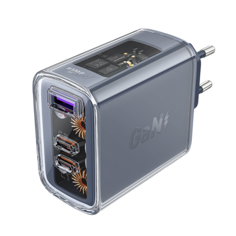 Сетевое зарядное устройство Acefast A45 USB/ 2 Type-C QC PD PD65W GaN серое Сетевое зарядное устройство Acefast A45 USB/ 2 Type-C QC PD PD65W GaN серое