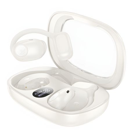 BT5.3 беспроводные TWS наушники Hoco EA1, 90/500mAh, 10h, open-fit, milky white