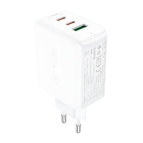 Зарядний пристрій мережевий Acefast A41 USB/2 Type-C QC PD PD65W GaN | білий Зарядний пристрій мережевий Acefast A41 USB/2 Type-C QC PD PD65W GaN | білий