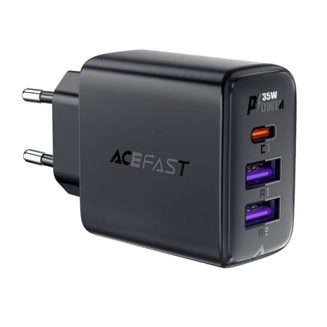 Зарядний пристрій Acefast A57 2 USB/ Type-C QC PD35W GaN чорний