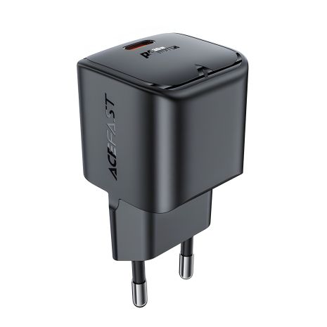 Мережевий зарядний пристрій Acefast A77 чорний, mini Type-C PD30W GaN