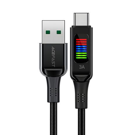 Кабель з дисплеєм Acefast C7-04, USB to Type-C, 60W, 3A, 1.2m, black