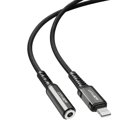 Кабель Acefast C1-05 black, Lightning to 3.5mm 0.18m