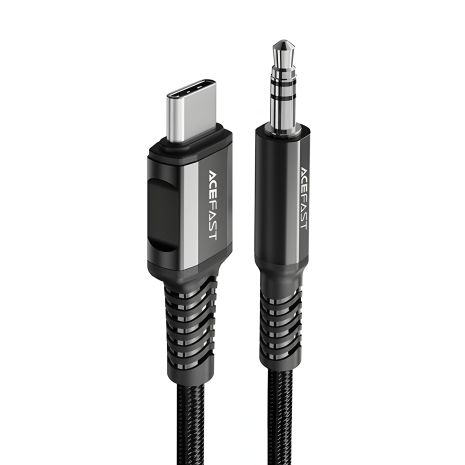 Аудіо кабель Acefast C1-08 чорний, Type-C to 3.5mm 1.2m