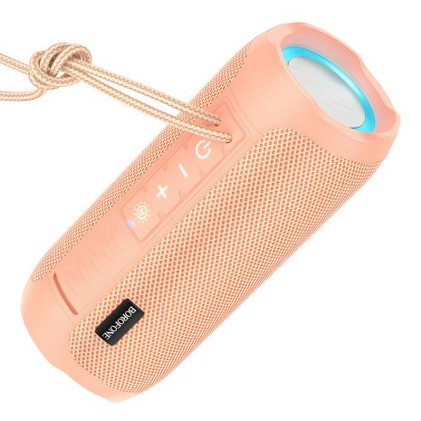 Портативна колонка BOROFONE BR21 Sports BT5.1, AUX, USB, TF, FM, 10W, RGB, 3h, колонка Candy Pink