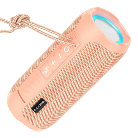 Портативна колонка BOROFONE BR21 Sports BT5.1, AUX, USB, TF, FM, 10W, RGB, 3h, speaker Candy Pink