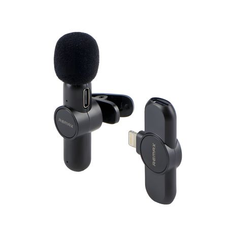 Remax K09 Lightning Черный Беспроводной Петличный Микрофон Remax K09 Lightning Черный Беспроводной Петличный Микрофон