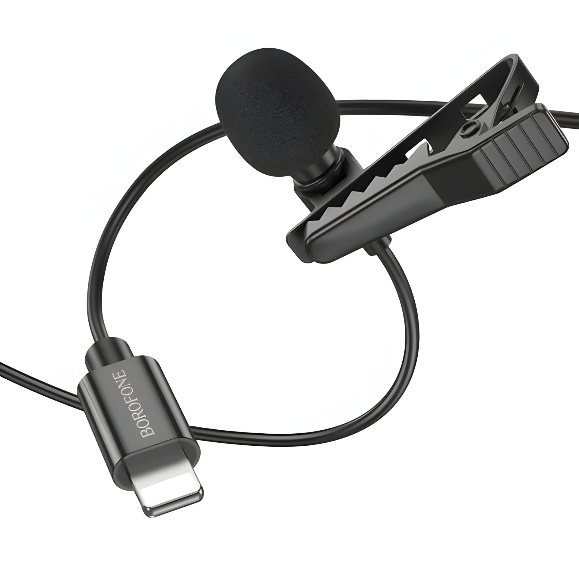 Петличний мікрофон Borofone BFK11 Lightning, 2м, Чорний Петличний мікрофон Borofone BFK11 Lightning, 2м, Чорний