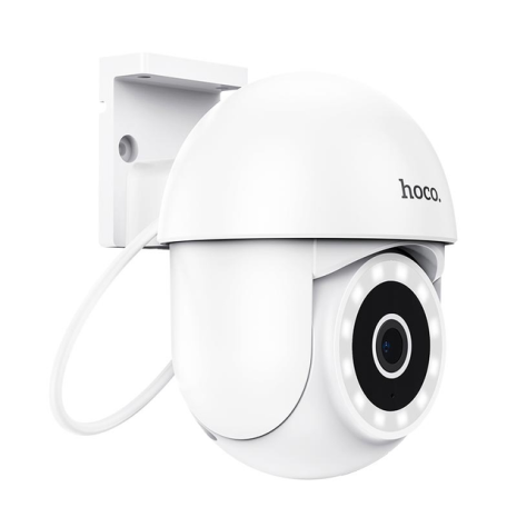 IP-камера відеоспостереження Hoco D2, Super HD 2304×1296, 3МP, Wi-Fi 2.4G, IP65, TF 128GB, IP65, white