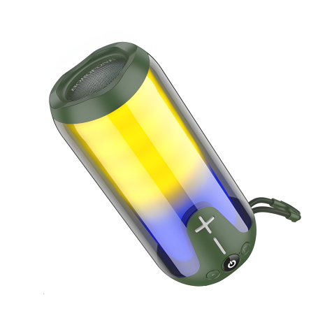 Bluetooth колонка з LED підсвіткою dark green Borofone BR33 TWS портативна