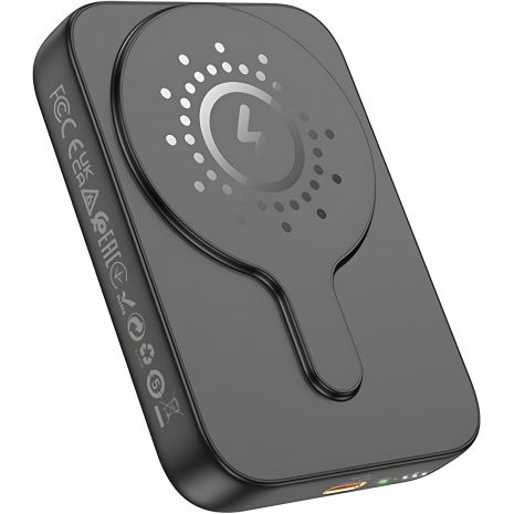 Повербанк Hoco J117A 10000mAh магнитный с беспроводной зарядкой, чёрный