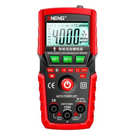 Digital Multimeter Aneng M108 with Auto Detection, Hidden Wiring Detector, Backlight (up to 2A current)