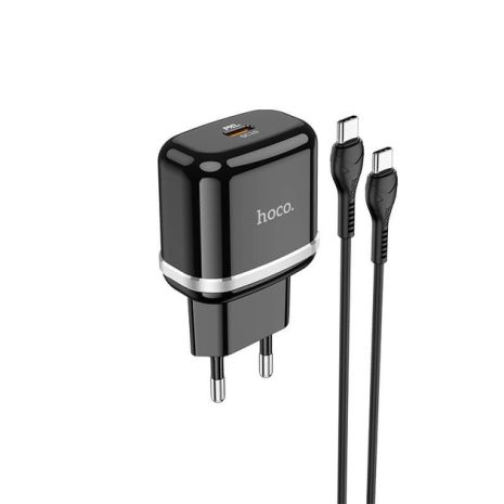 Мережевий адаптер HOCO Victorious single port charger N24 | 1Type-C, 20W/3A, PD/QC | white